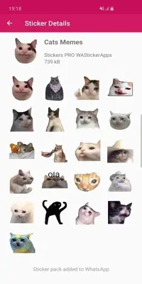 Cat Memes Stickers WASticker android App screenshot 2